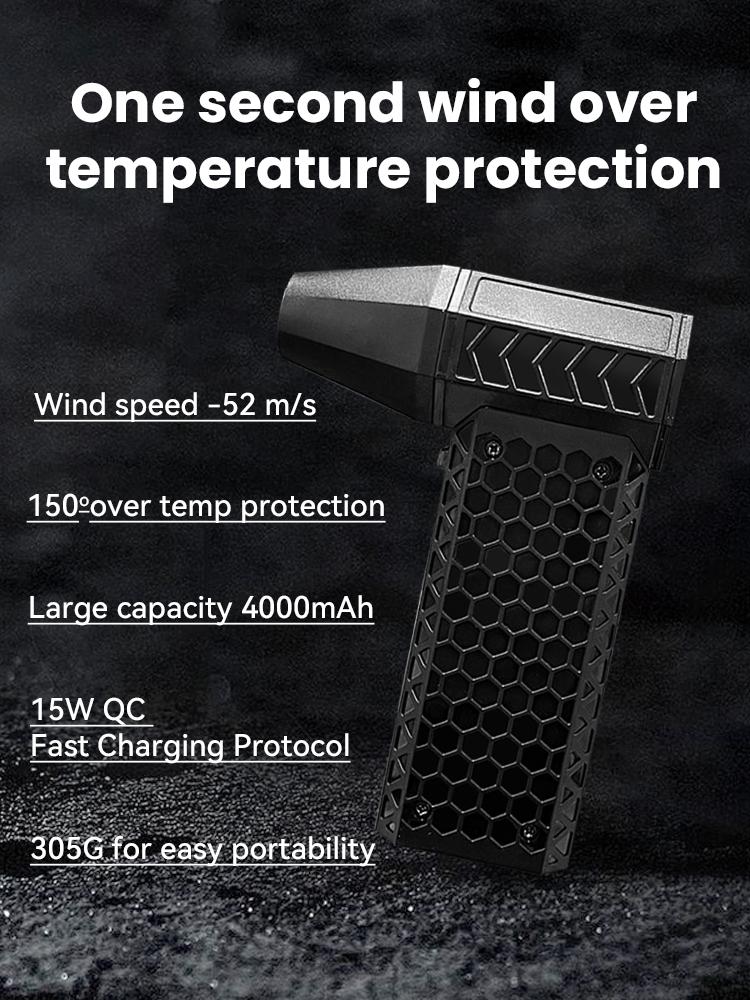 Turbo Jet Fan 130000RPM Wind Speed 52m/s Portable Mini Air Blower Outdoor Camping BBQ Powerful Blower Keyboard Dust Cleaning