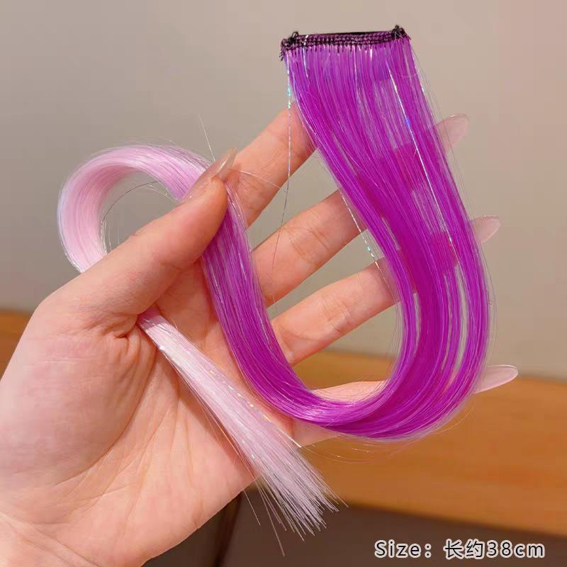 1 adet Degrade Renkli Örgü Sentetik Saç At Kuyruğu Halat Kravat Kız Prenses Renk Kuyruk Peruk çocuk Şekillendirici Aksesuarları Braider
