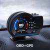 Digital Head‑Up Displayer Head Up Display OBD2+GPS Smart Gauge Car HUD Speedometer Turbo RPM Alarm for Car Truck Speed Warning