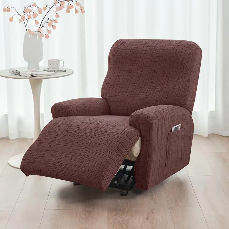 4Pcs/Set Split Recliner Sofa Cover Jacquard 1Seater Relax Armchair Slipcover Stretch Single Sofa Cover Living Room Funda Sofa