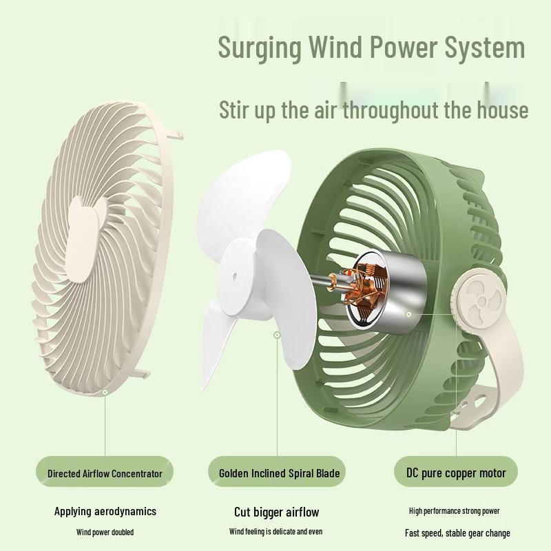 Portable USB Clip-On Silent Fan for Desktop, Dorm, Stroller, and Wall Mount