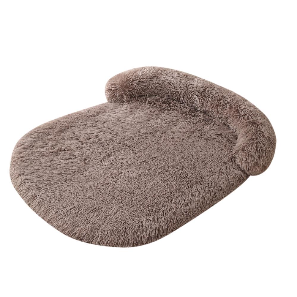 Plush Dog Cat Bed Winter Warm Large Pet Mattress for Cozy Indoor Sleeping (Brown,55X40cm) коричневый