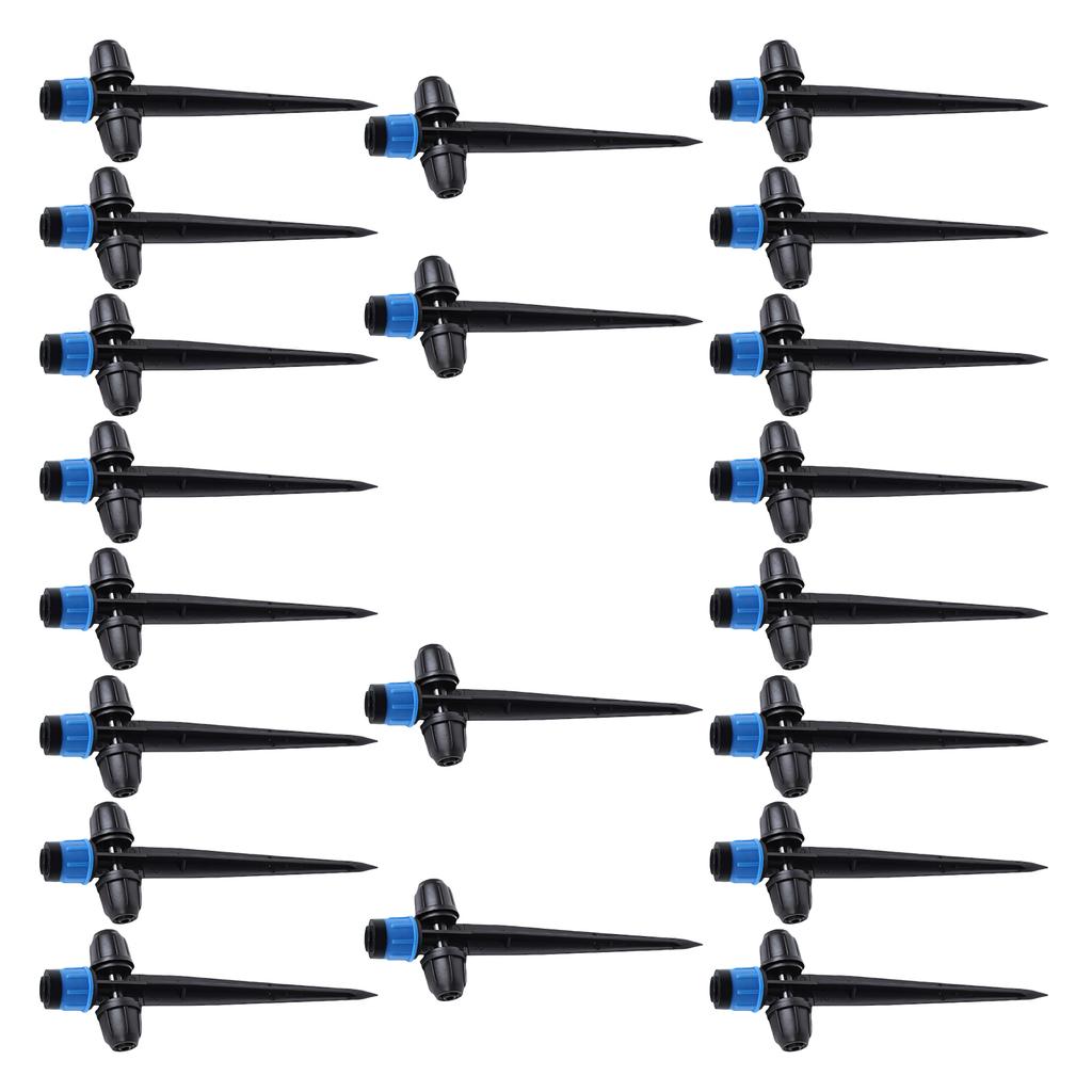 20Pcs Garden Water Sprinkler Spikes Base Adjustable 360 Degree Sprinkler Nozzle for Large Area Coverage Grass Irrigation