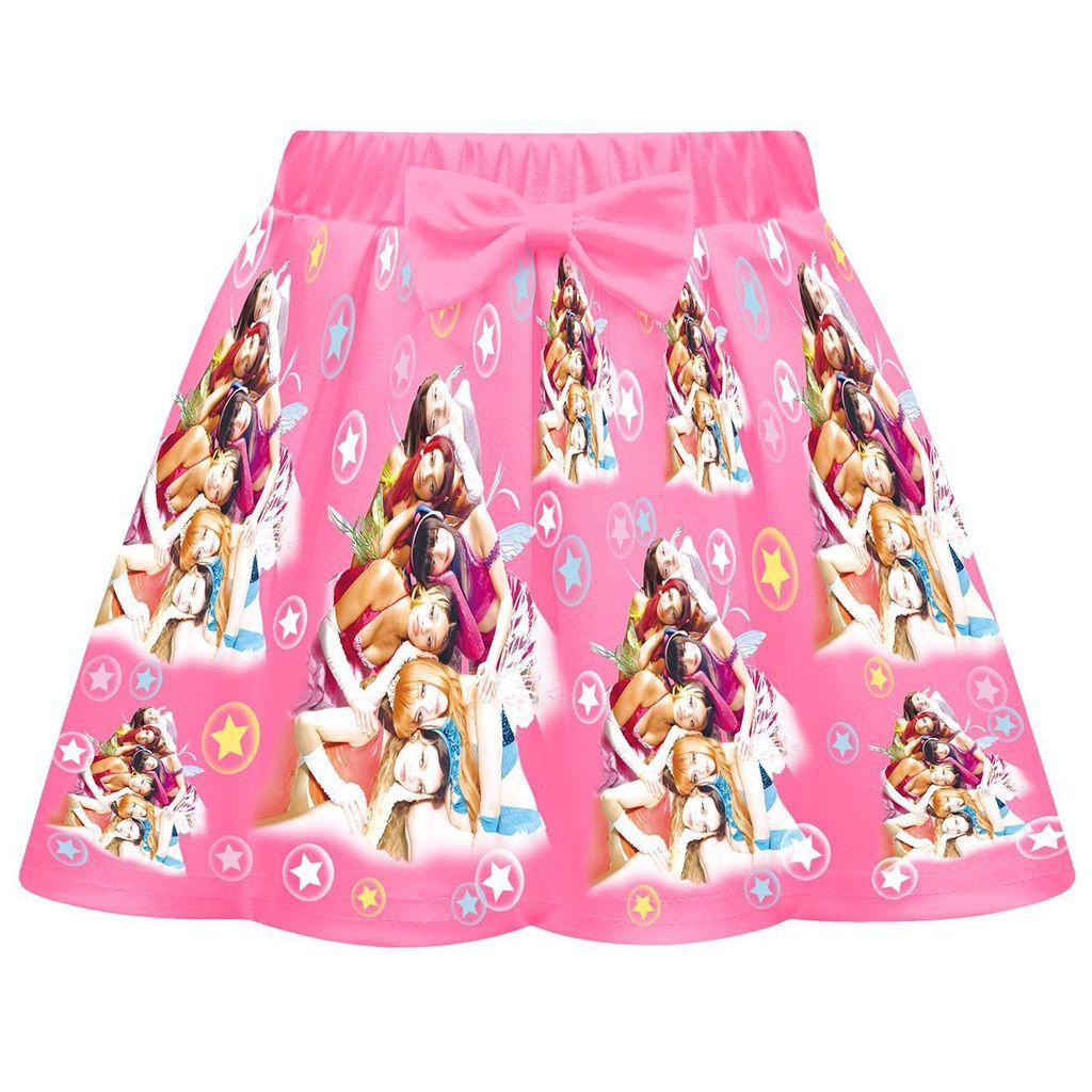 3 Stück/Sets Kinder Mädchen KATSEYE Pop-Sänger Druck Kurzarm T-Shirt Rock Tasche Set