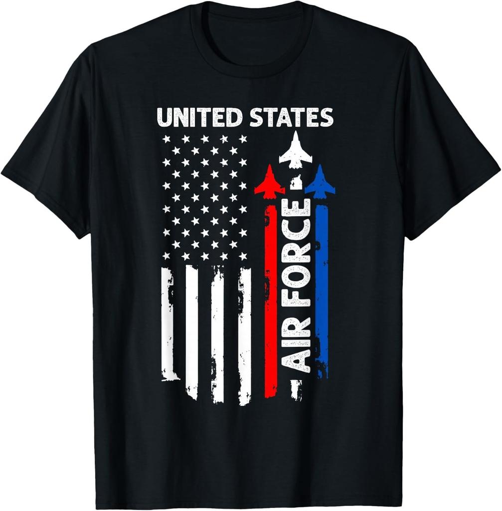 United States Air Force American USA Flag 4th of July Patriotic Tees T-Shirts