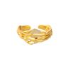 Court Style Retro Gold Copper K Gold-plated Ring Women's Light Luxury Fashion Micro-inlaid Zircon High-end Exquisite Ring