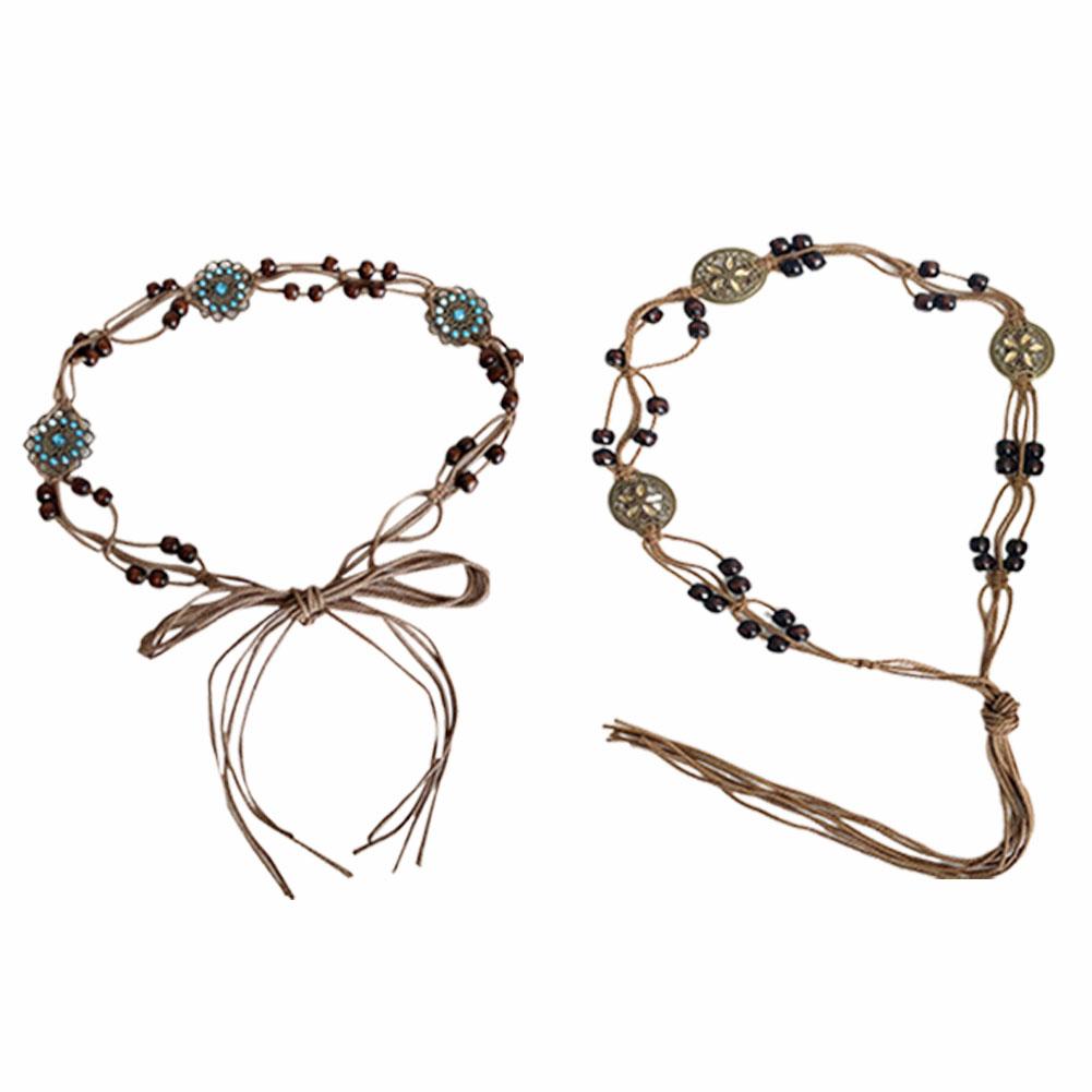 Bohemian Ethnic Style Women's Waist Chain Ethnic Style Artistic Handmade Bead Women's Belt Wood Z2G5