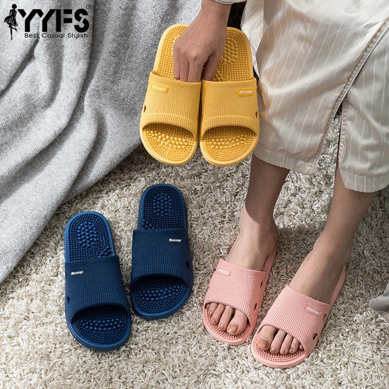Unisex Anti-slip Foot Massage Slippers for Indoor and Bathroom Use