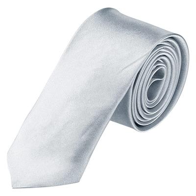 [uxcell] Men's Necktie, Business, Solid Color, Thin, Shiny, Neckwear, Party, Adjustable, Silver, 70 X 5cm