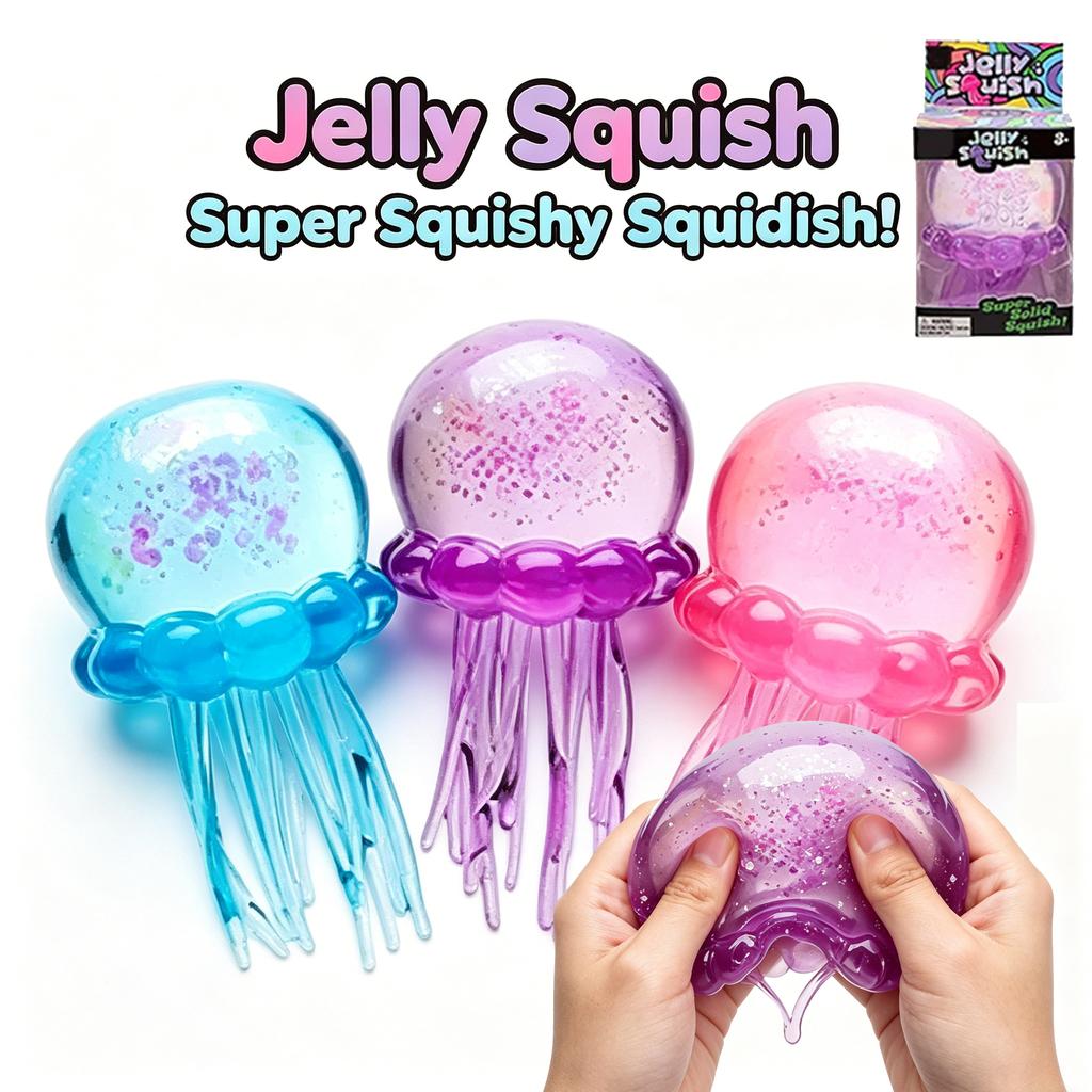 Stress Relief Squishy Toys: Simulated Jellyfish & Octopus, Waterproof Water Toys,Beach Squeeze Balls, Sensory Stress Relief Gift