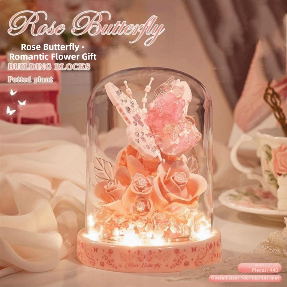 Exquisite Design Tree Building Block Kit With Ambient Light Flower Assembly Blocks Children Toy