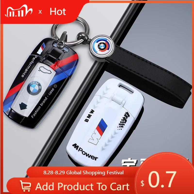 Car Sticker Hot 2025 Fashion Racing Style Design Car Key Case Fob Cover Shell For BMW E61 E70 E81 E87 E90 E91 E92 X1 X5 X3 1 3 5