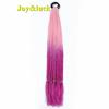 24 Zoll Ombre Yaki Straight Synthetische Haarverlängerungen Mädchen Farbe Geflochten Zopf Gummiband Box Braid