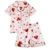 Girls' Cartoon Pajama Set - Short-Sleeved Top and Shorts for Medium To Large Children