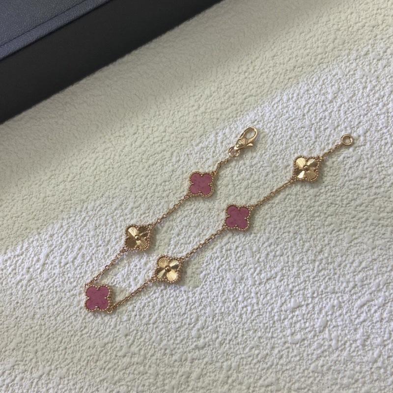 Boutique Vierblättriges Kleeblatt Mini 9mm Sechs Blumen Armband 18k Ins Mode Herren- und Damenarmbänder