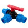 1Pcs Ball Valve 20/25/32/40/50mm 3-Way Ball Valve Black+Blue