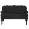 Bench with Backrest Black 119.5 x 64.5 x 75 cm Velvet