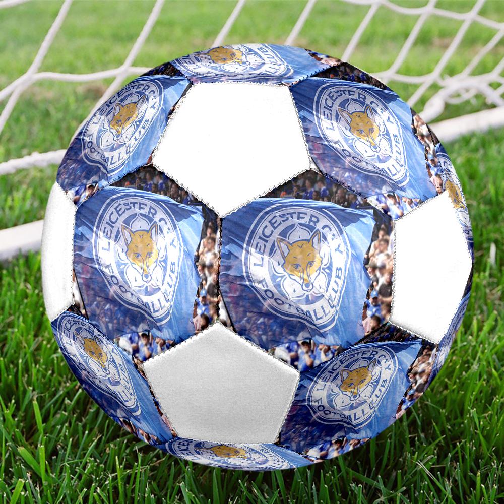 Pallone da Calcio Leicester City taglia 5, colorato, adatto a tutte le età, cucito a macchina, materiale PVC, qualità da competizione, durevole e ad alto rimbalzo