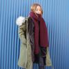 Customized New Year's scarf, red wool knitted scarf, women's autumn and winter versatile warm student scarf