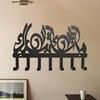 Islamic Calligraphy Key Holder Wall Mount Vintage Arabic Design Multiple Hooks