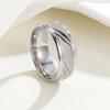 European and American Fashion New Batch of Flower Slash Horizontal Sand Couple Titanium Steel Ring