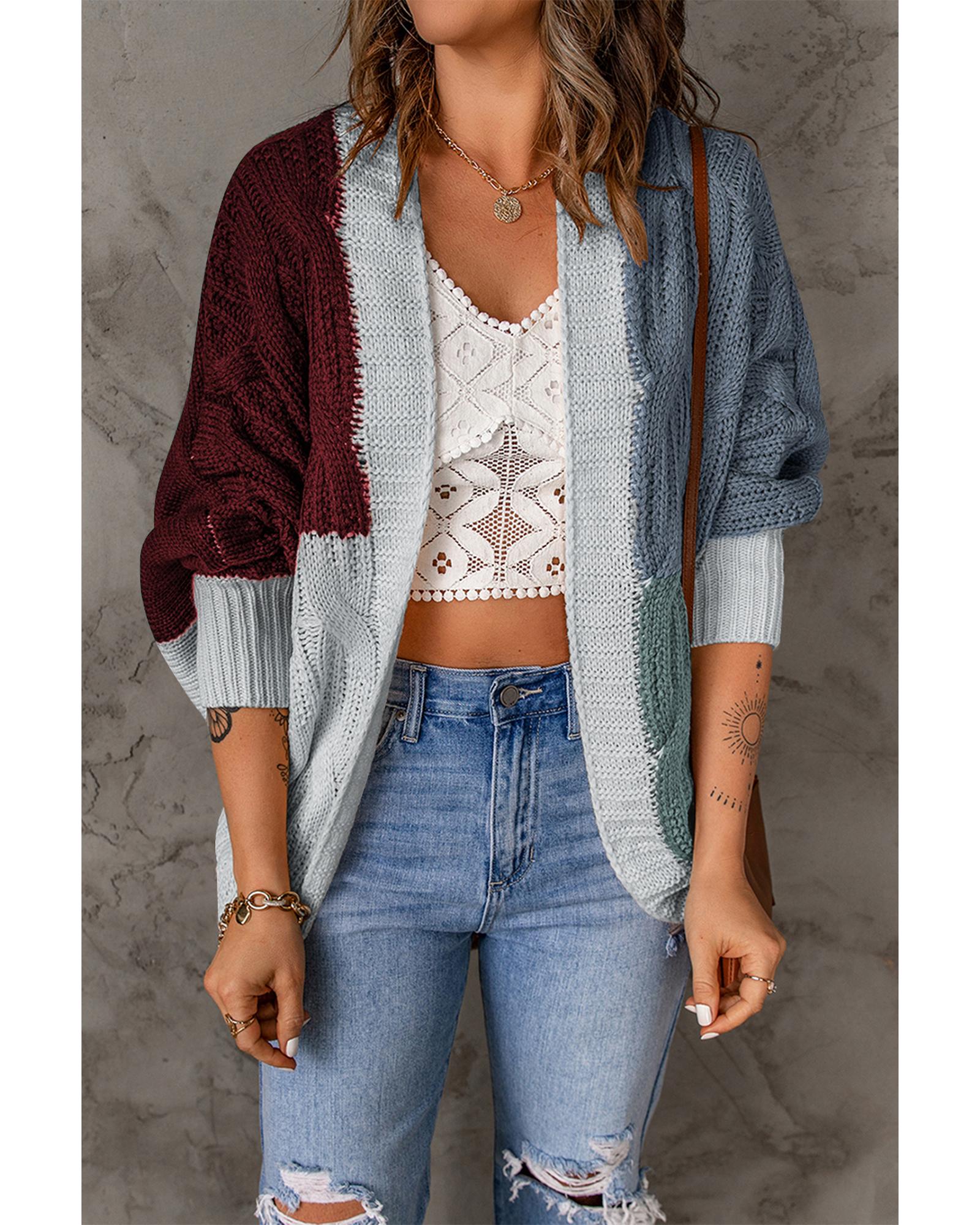 

Azura Exchange Loose Open Front Knitted Cardigan