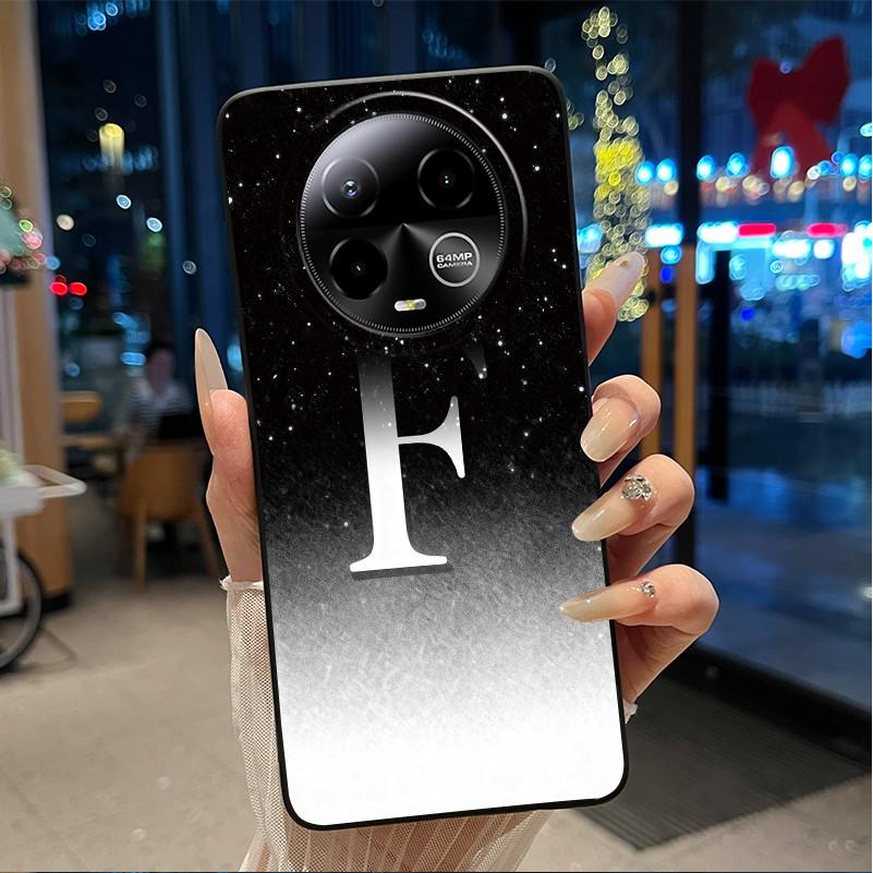 Black Case For BLU Bold K50 Soft Silicone Anti-scratch Casing For BLU Bold K50 Lucky A-Z Letter Pink Shiny Starry Sky Back Cover