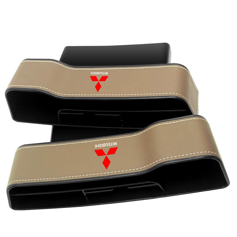 2Pcs Car Seat Organizer Seat Crevice Storage Box Multifunction Goods For Mitsubishi Lancer Lancer ASX Outlander 2 3 Pajero Mirage Exzos Pajero 4