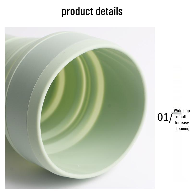 Collapsible Silicone Travel Mug, 500ML, Portable & Foldable Water and Coffee Cup