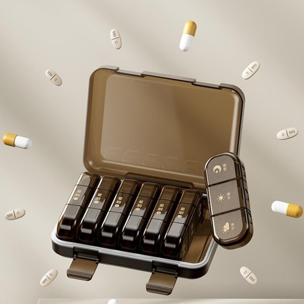 Portable Medicine Box Japanese-style Weekly Pill Organizer Pill Packing Box  Daily Medication