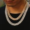 Hip Hop Jewelry 18k Gold 12MM Iced Out CZ Cuban Link Prong Chain Necklace
