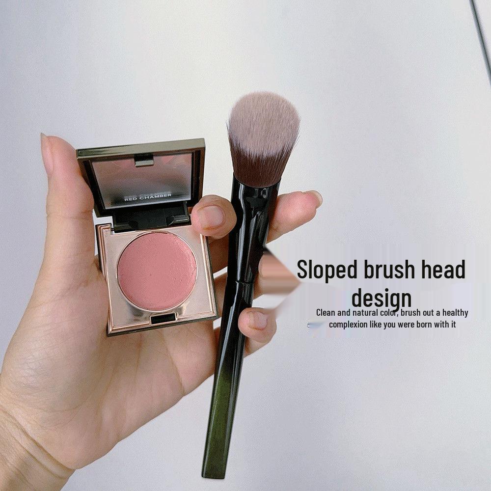 Celebrity M65 Blush Brush with Soft Fiber Bristles for Natural Application - In Stock. Small Broom Sloping Blush Brush