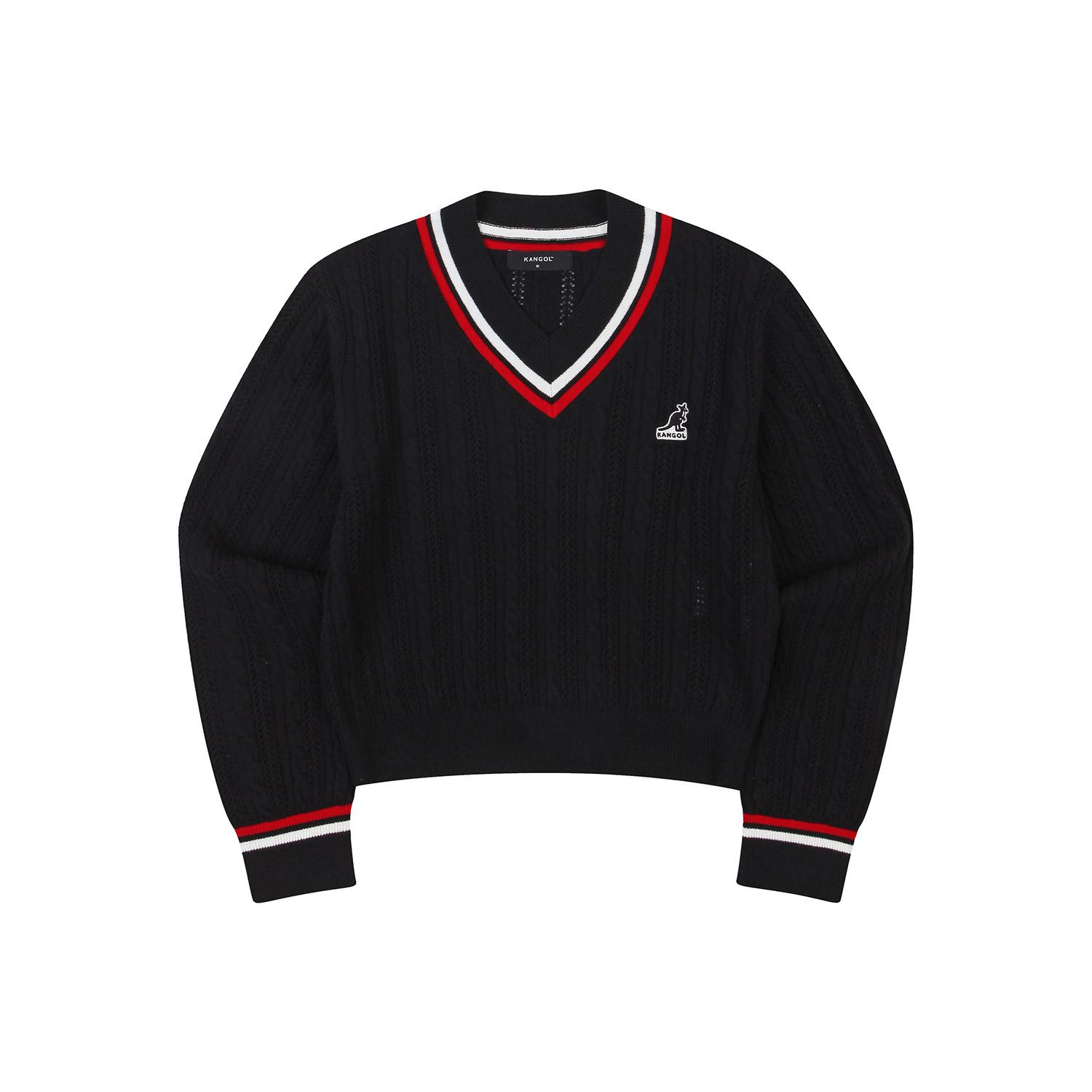 Kangol Women S V-Neck Sweater 1858 Black Black/L