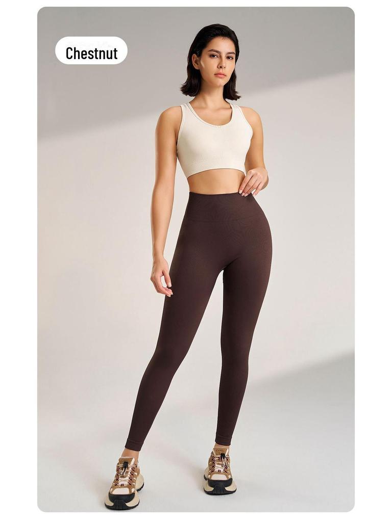 Fuyao Легінси для йоги з високою посадкою тілесного кольору: Безшовні, що піднімають сідниці, облягаючі фітнес-штани для жінок