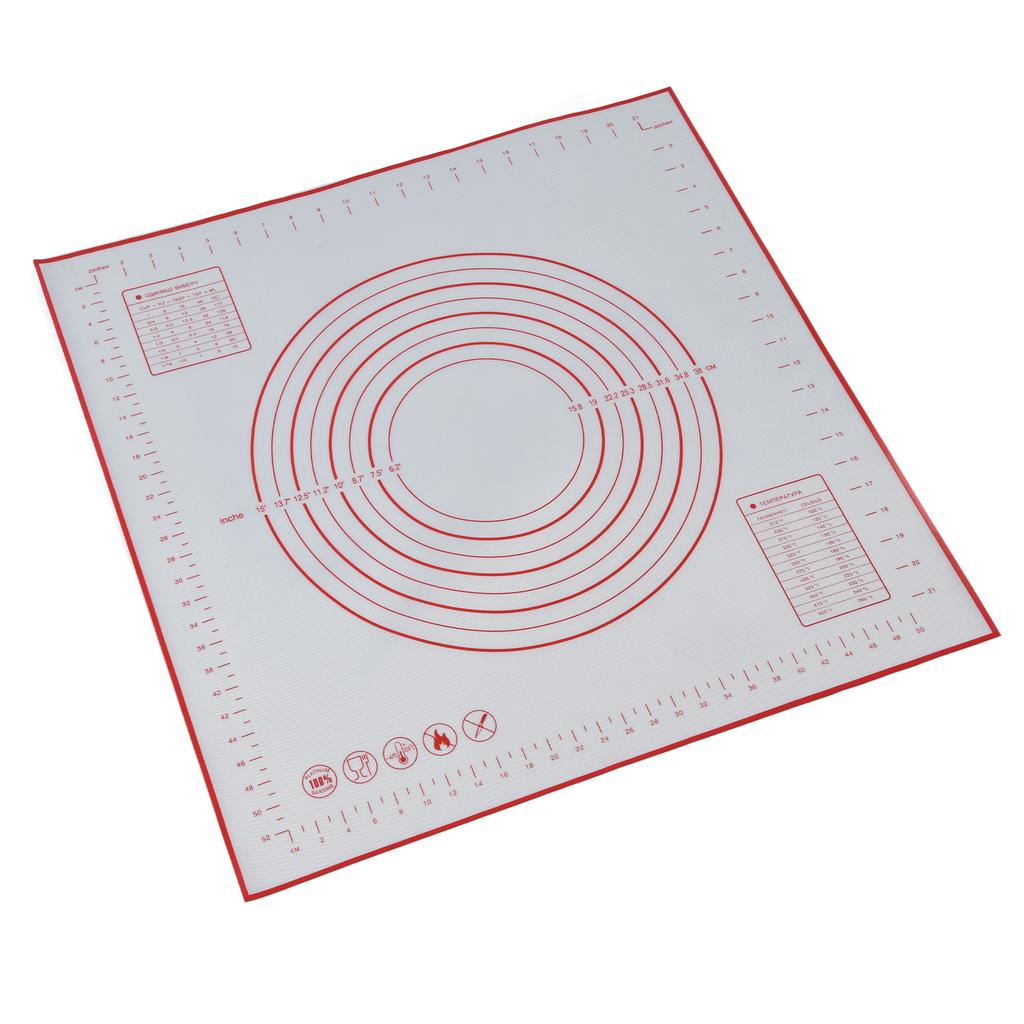 Silicone Pastry Mat 60 X 60cm/23.6 X 23.6in Fondant Mat with Measurement for Rolling Dough