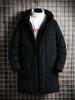 Men's Winter Mid-Length Hooded Cotton Coat - Plus Size, Thick & Warm, Cold-Resistant