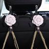 2PC Styling Cute Camellia Flowers Car Hooks Seat Back Hangers Organizer Auto Headrest Mount Storage Clips Car Accessories