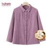 YUZHAOLIN Women's 100% Cotton Floral Long-Sleeve Shirt