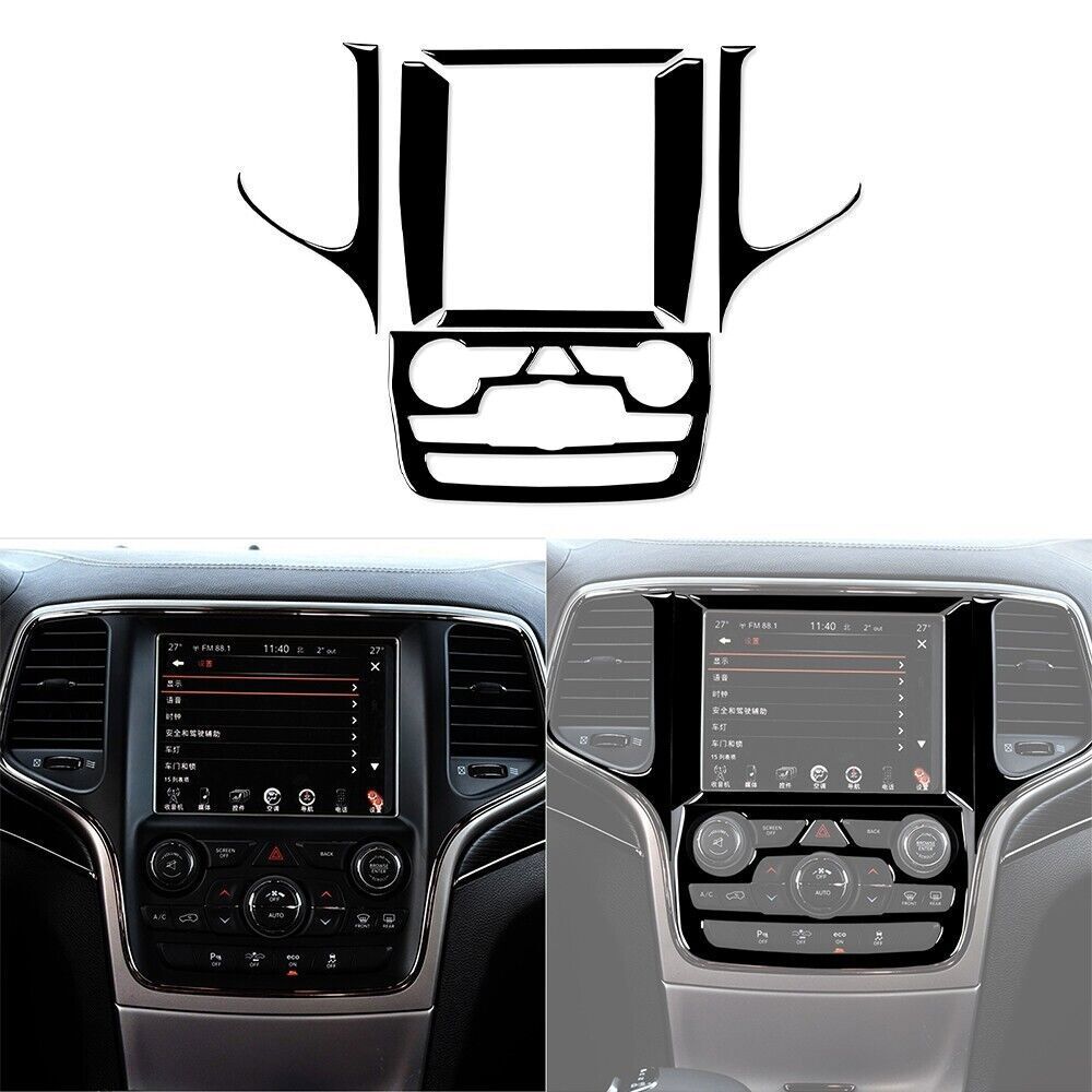 Piano Black Console GPS Navigation Panel Cover For Jeep Grand Cherokee 2011-