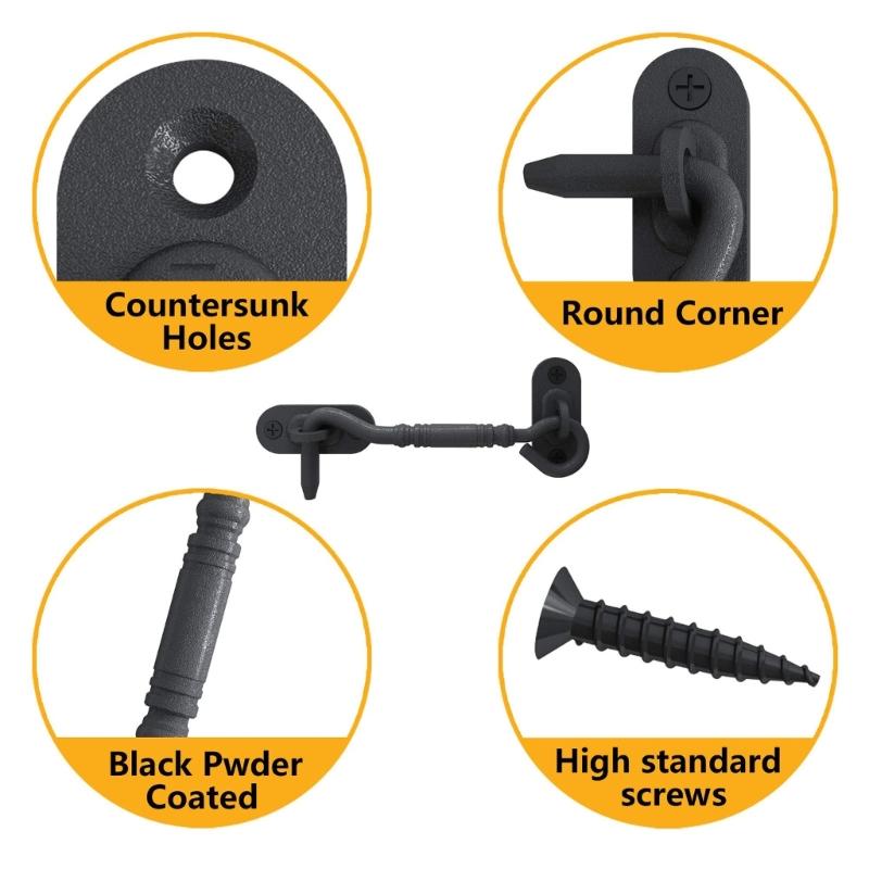 Strong Steel Hook with Screws Corrosion Proof Finish Metal Hanging Hook set for Humid Environment Farm Shed Storage