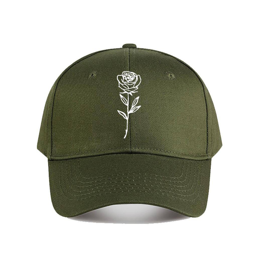 Minimalist Line Art Rose Vinyl Decal Baseball Cap Fashion Unisex Sunhat Womens Outdoor Sports Snapback Cap