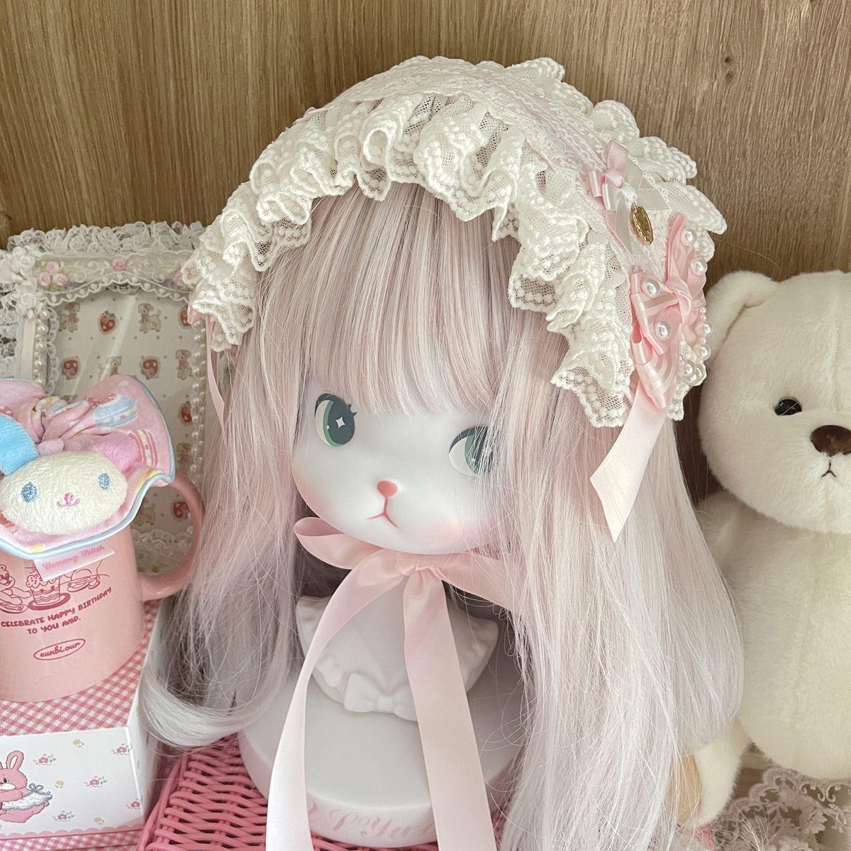 Head Cover Hair Ornaments Hair Accessories Hair Straps Woman Things for Hair Bows Woman Lolita Y2K Accessories Hair Jewelry розовый