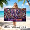 Floral Garden Theme Soft Beach Towel Personalized Custom Name Text Towel Portable for Beach Pool Travel