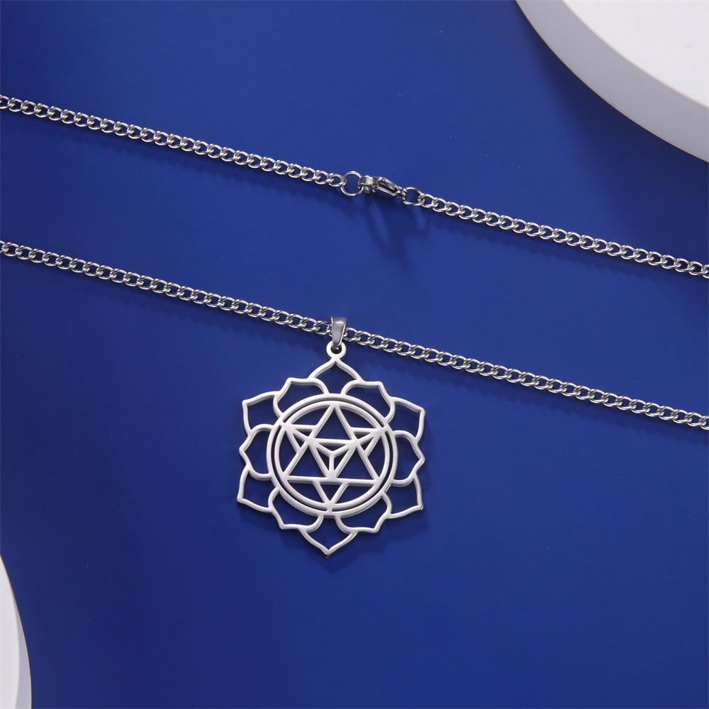  Hexagram Merkaba Stars Pendant Necklaces Flower of Life Yoga Jewish Mystical Symbol Necklace Protection Kabbalah Jewelry
