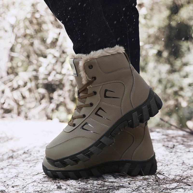 TUINANLE Winter Plush Men Work Safety Shoes Women Ankle Boots Male Footwear