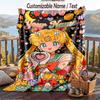 Personalisierte Flanelldecke, Sailor Moon Individuell Bedruckter Name, Gemütliche Plüschdecke Für Den Heimgebrauch