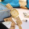 Fashion Retro Square Gold Watch High Quality Women Bracelet Watches Luxury Bead Link Strap Wristwatches Ladies Clock Gifts