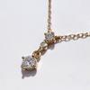 Used 4 Yondoshi K18PG Diamond Necklace 40cm 1.2g Good Condition