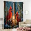 2D Flat Printing  JIT 2pcs   Curtains (Without Rod) Cardinal Glow Popular Creative Curtains Polyester Curtains Festive Perfect for