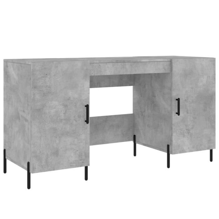 VidaXL Bureau gris béton 140x50x75 cm bois d'ingénierie 829560